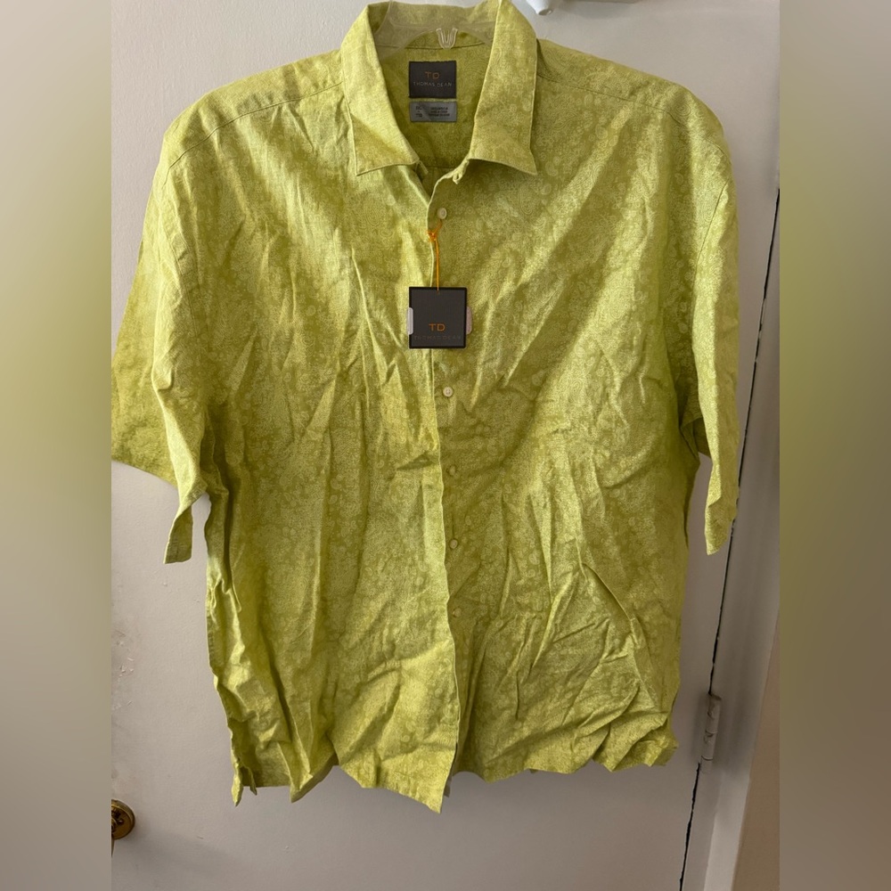 Men’s Thomas Dean Linen Shirt Size XXL